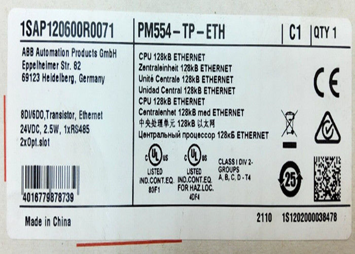 ABB PM554-TP-ETH 1SAP120600R0071 AC500 Prog. Logische controller 128kB 8DI/6DO-T ETH 24VDC