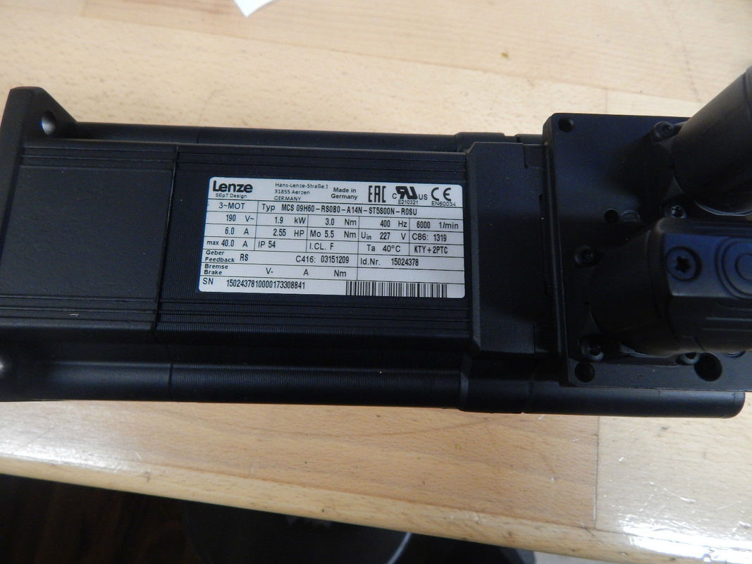 LENS MCS 09H60-RS0B0-A14N-ST5S00N-R0SU Beschrijving SERVO MOTOR 3.4A 307V 3.8NM